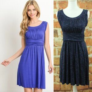 GILLI Kamile Jersey Dress Womens XS Heather Navy Blue Sleeveless STITCH FIX $64